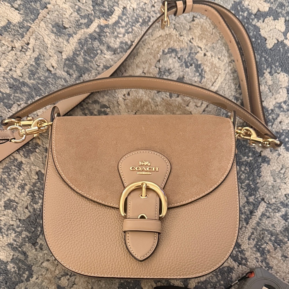 Coach 2 way suede/ leather bag
